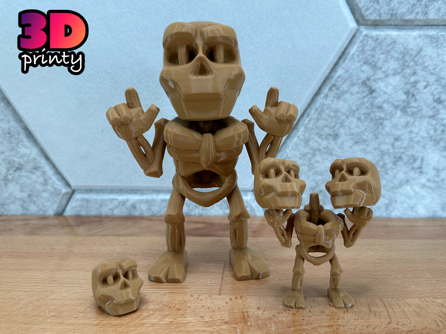 Miniatura 3 do modelo 3D Mini Skeleton - Sculptember Model #8