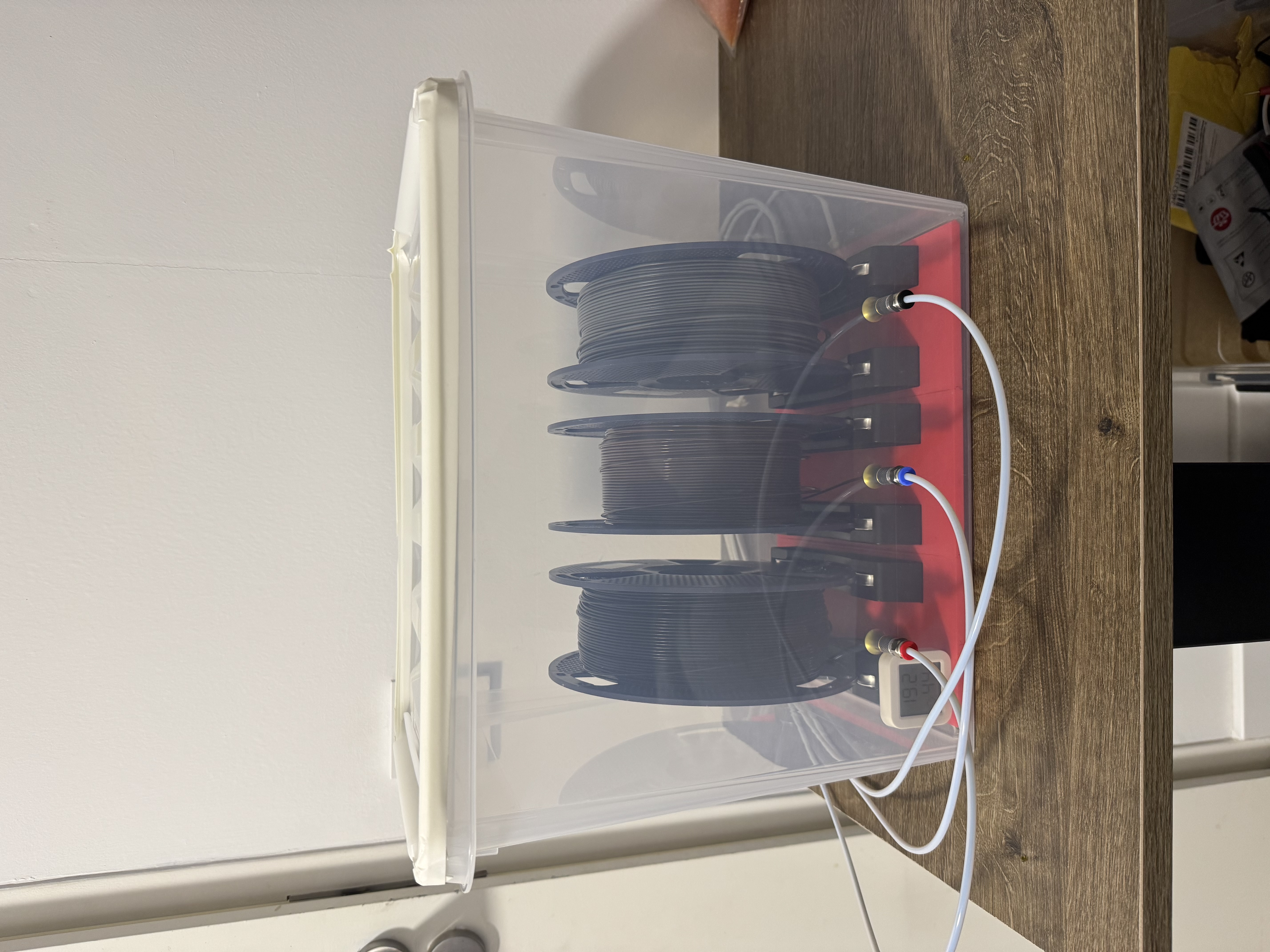 Filament spool holder for a DIY drybox