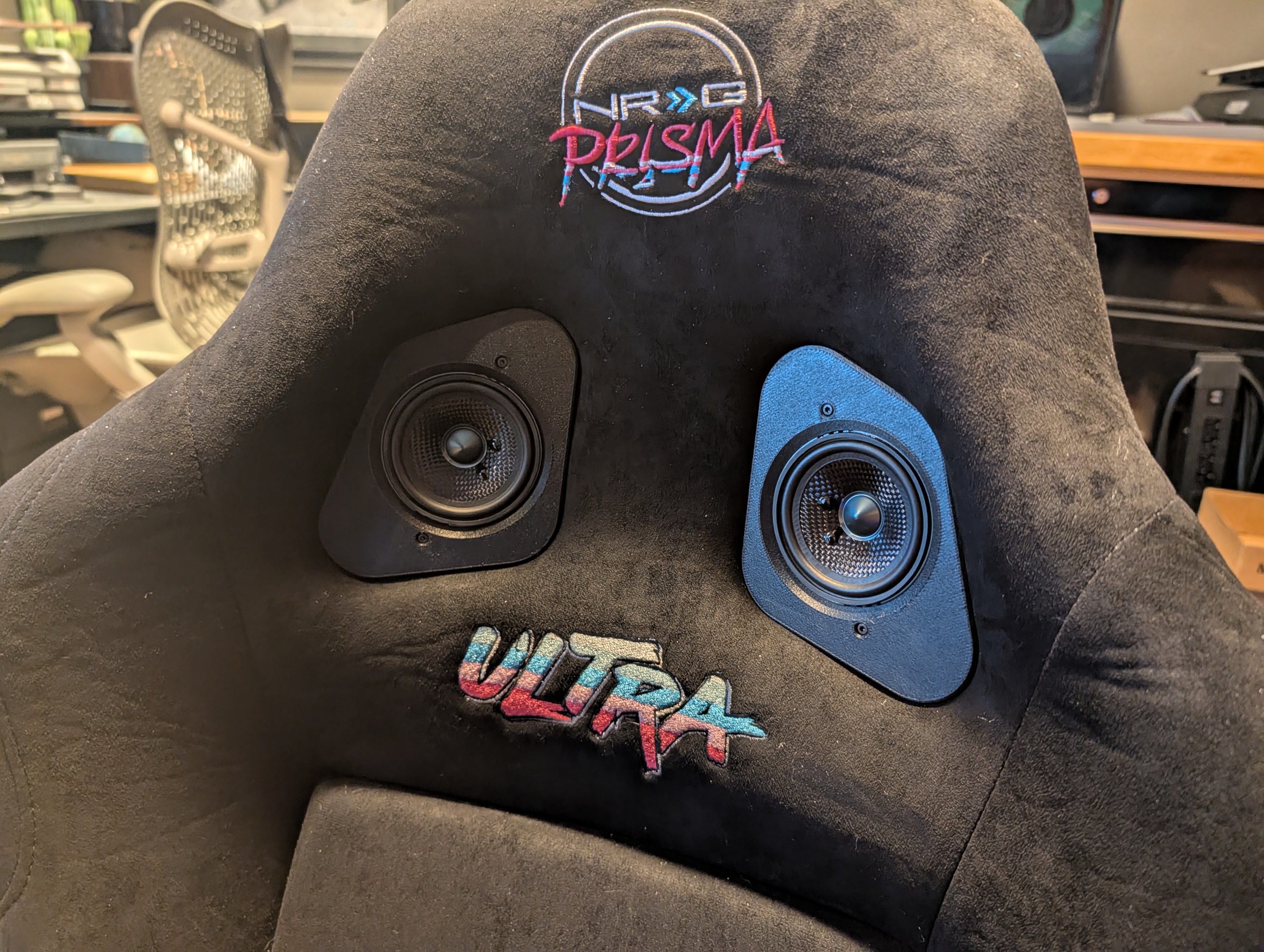 sim racing seat speaker bracket nrg
