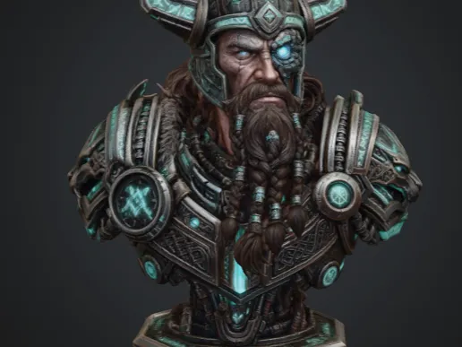 Space Viking Warlord Bust