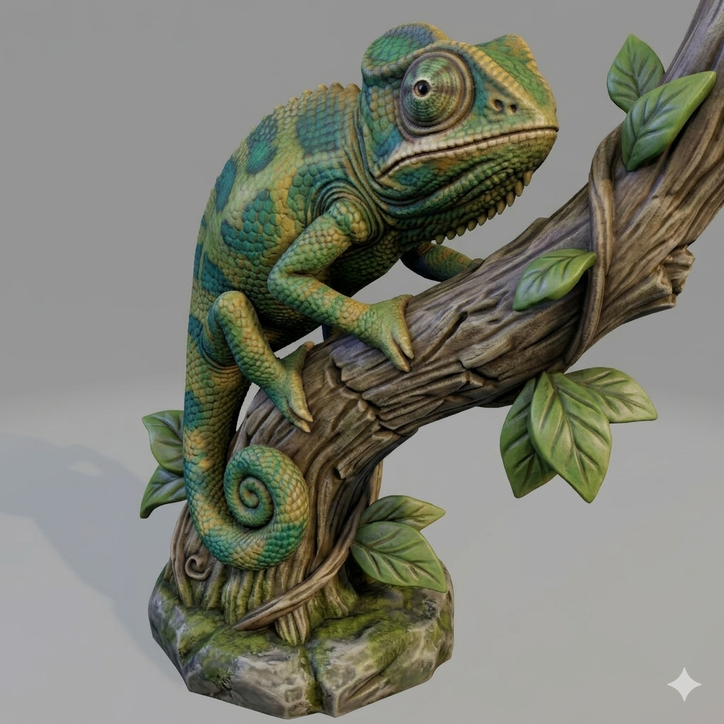 Chameleon on a stick