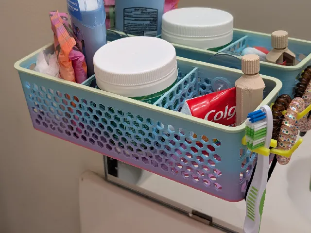 Suction Cup Organizer bin for bathroom mirror