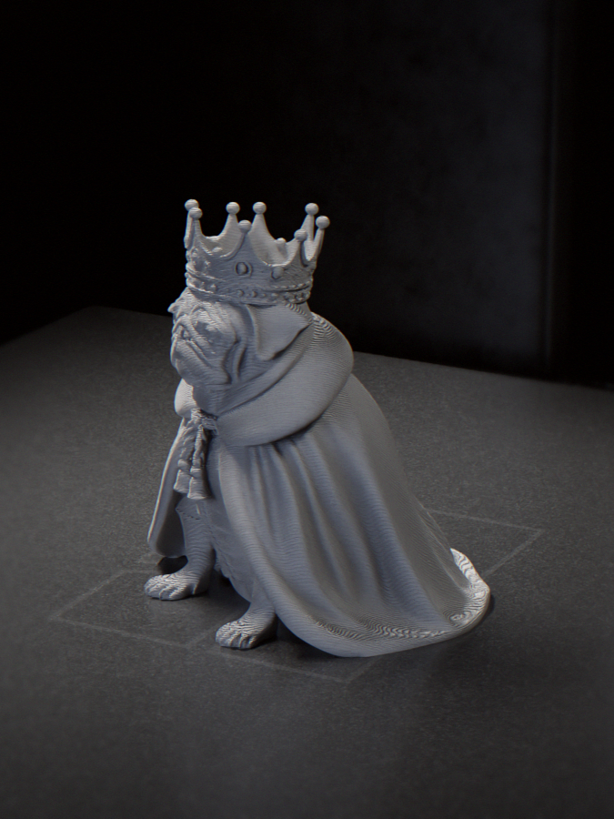 Dog King Figurine Animal Collectible 3D Printable 3D model by José Pedro