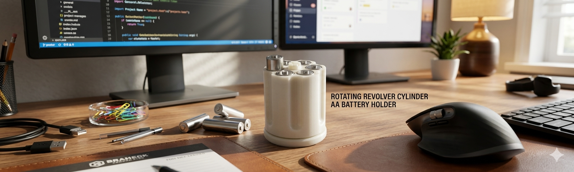 Revolver Cylinder AA Battery Holder (Desk Organizer)