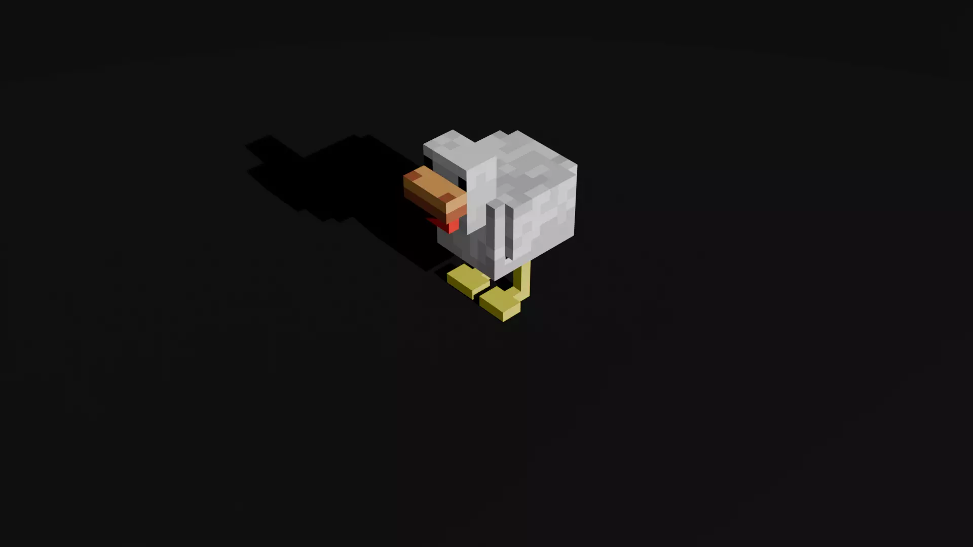 Minecraft Style Chicken - Stylized Voxel 3D Model