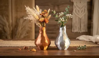 Geometric Metallic Boho Vases