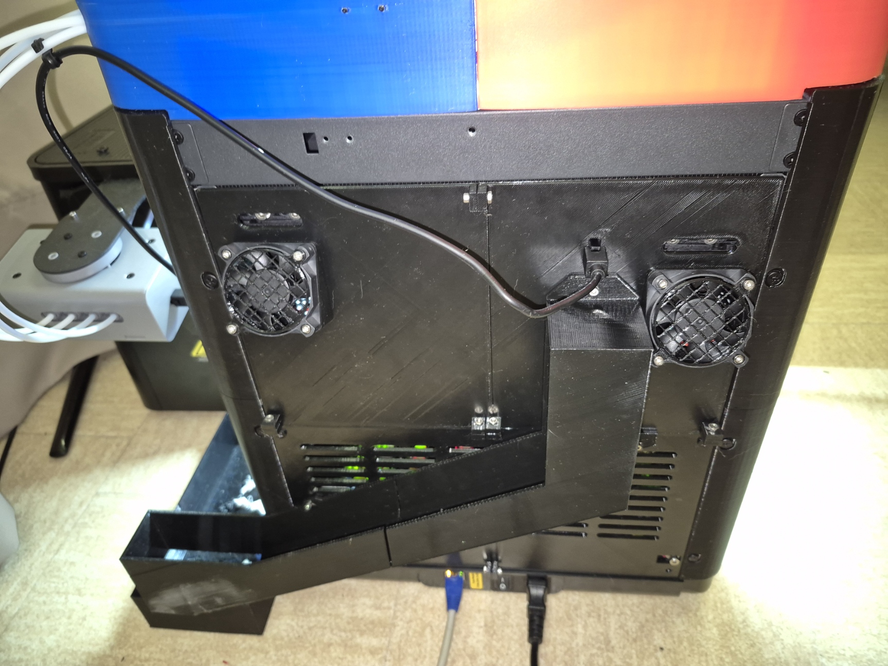 Back Panel AD5X, Double FAN stepper motor + poop chute