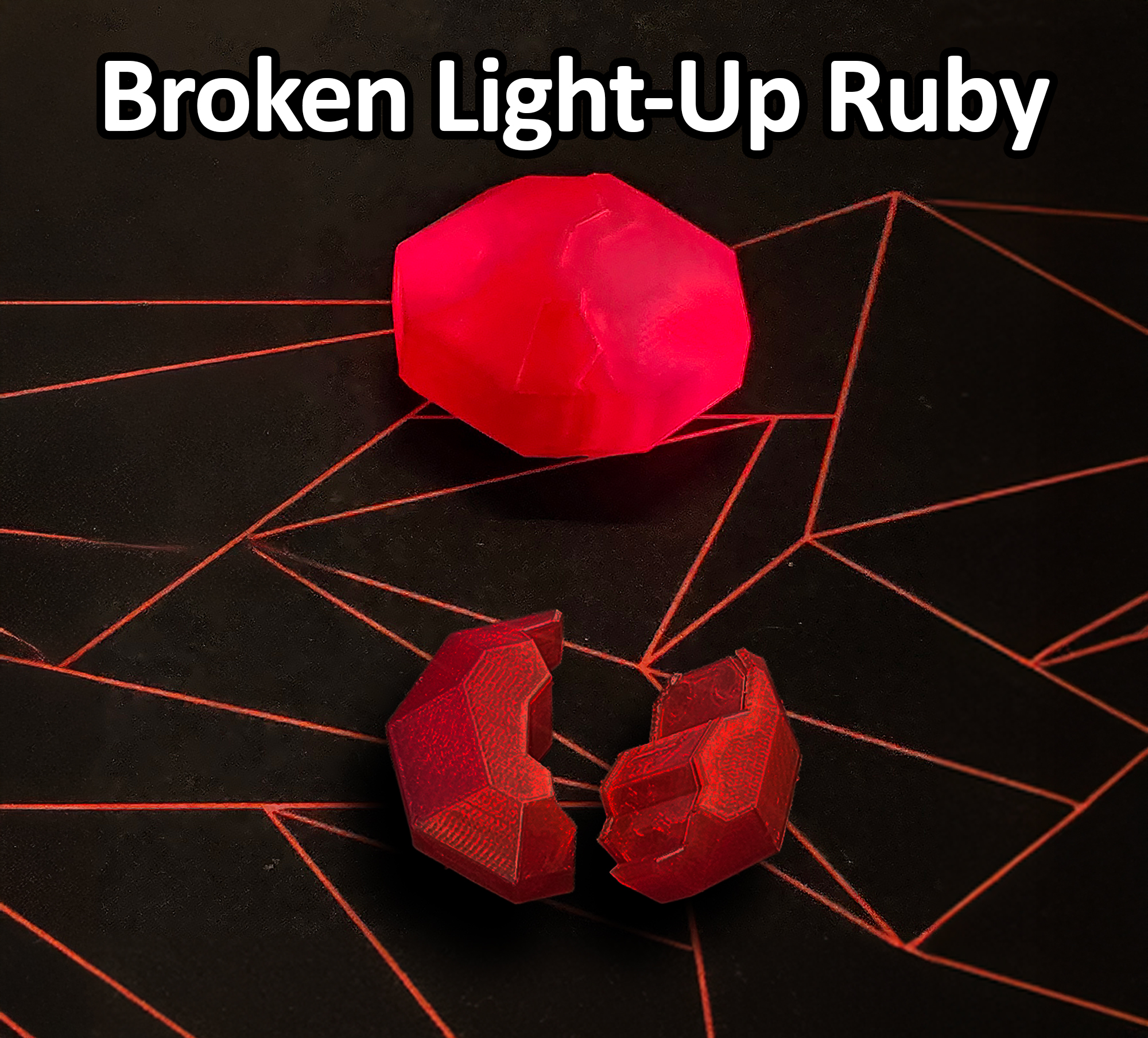 Broken Light-Up Ruby – Fantasy Prop for D&D and RPGs