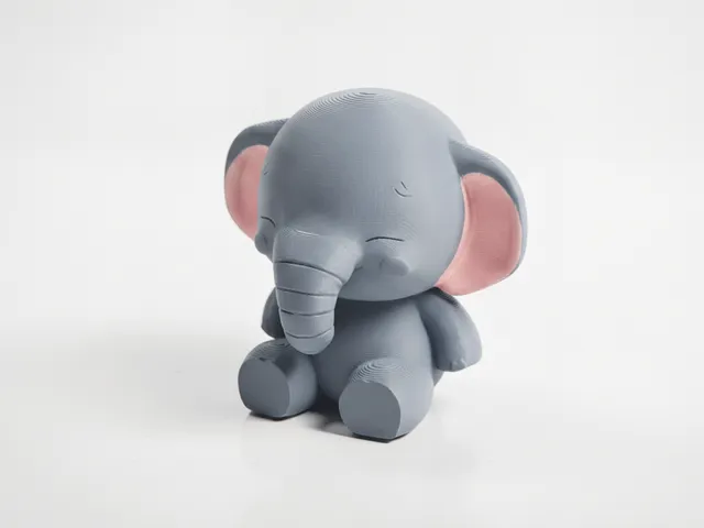 Plush Elephant Chibi Figurine Cute 3D Printable