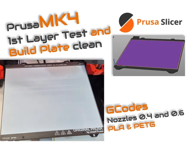 Prusa MK4 - 1st Layer Test & Build Plate Cleaner