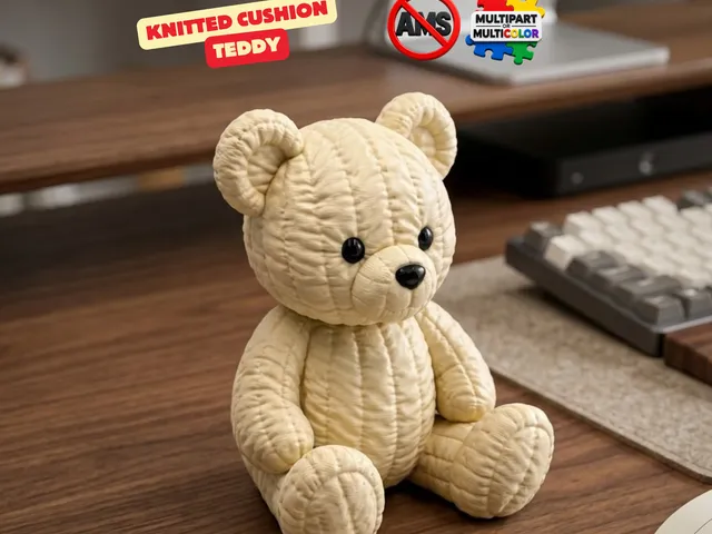 KNITTED CUSHION TEDDY – A 3D PRINTED TEDDY THAT LOOKS SOFT! / TEDDY BEAR / DESK TOY