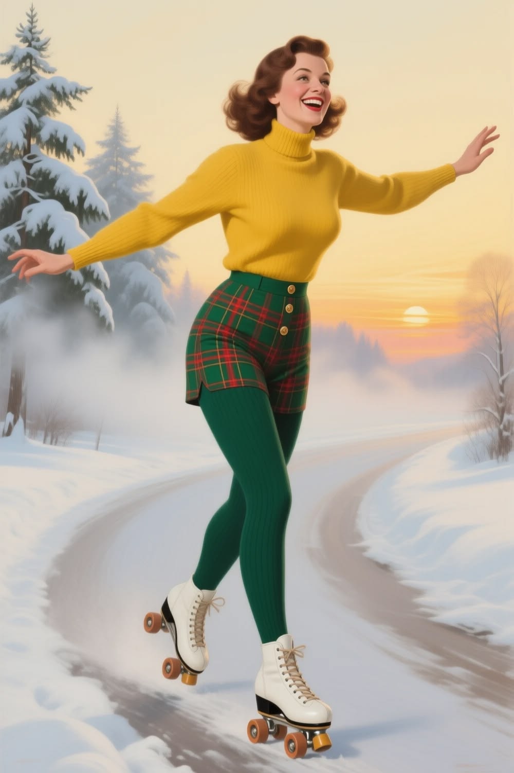 Girl on roller skates