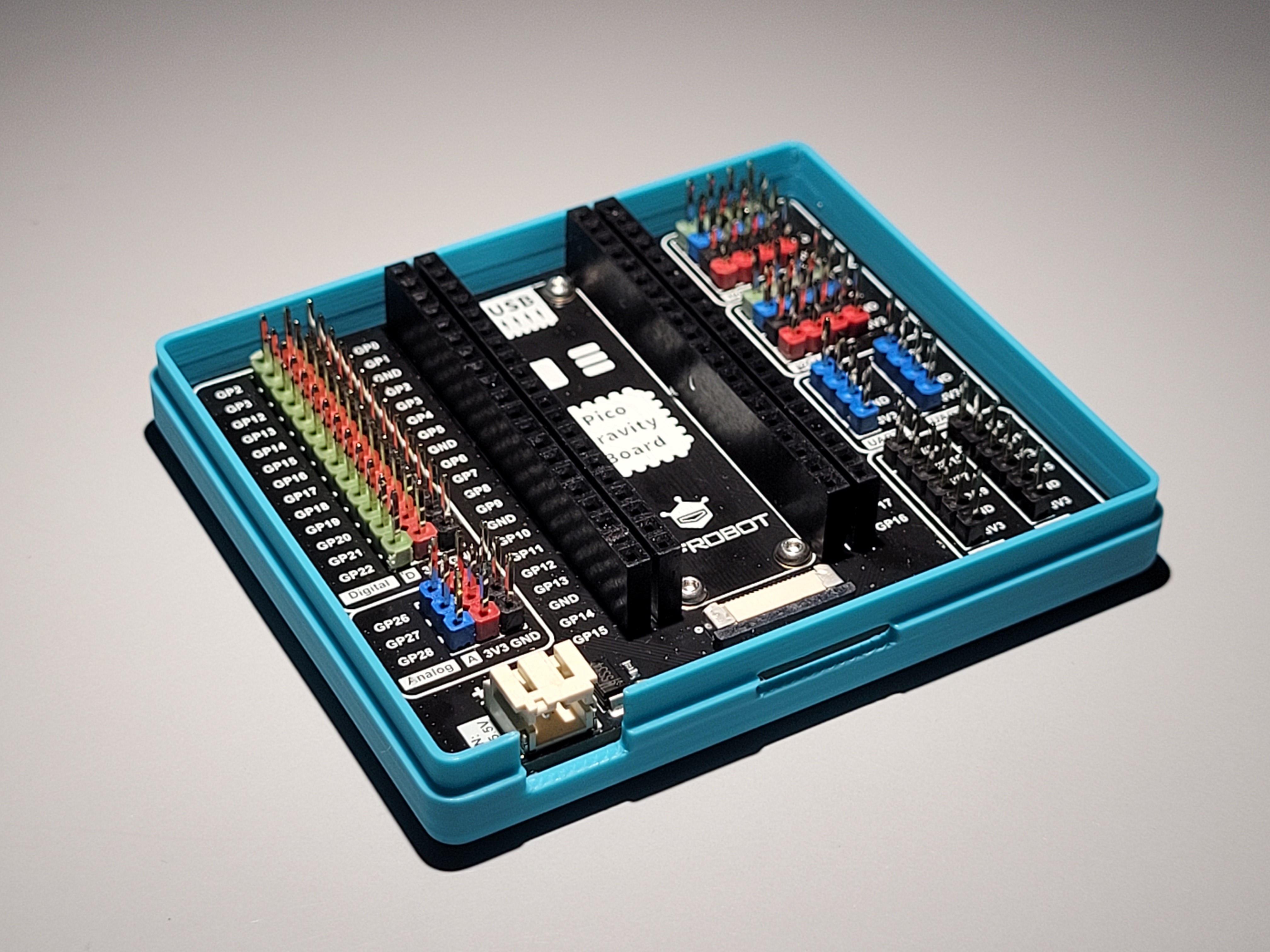 Basic Protective Case: DFRobot Gravity Board for Raspberry Pi Pico (Parametric design)