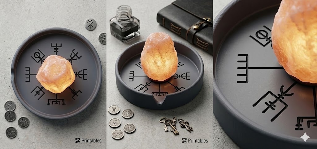 Plato para Lámpara de Sal - Vegvísir (Protector de Humedad) | Salt Lamp Drip Tray - Vegvísir (Moisture Guard)