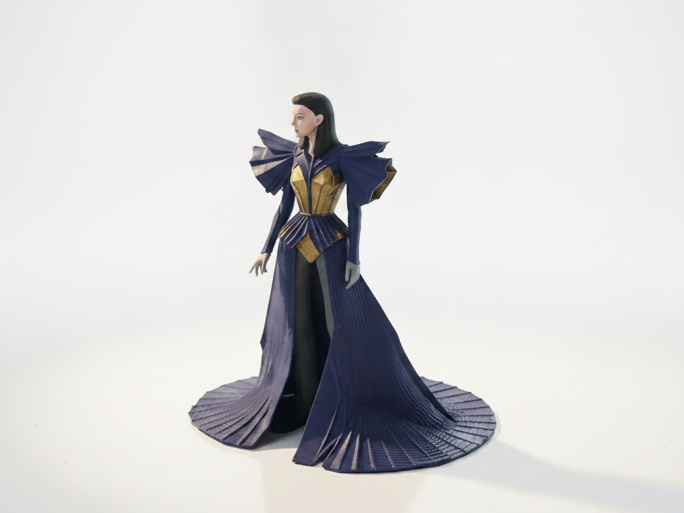 Futuristic Outfit Fashion Model Figurine 3D Printable