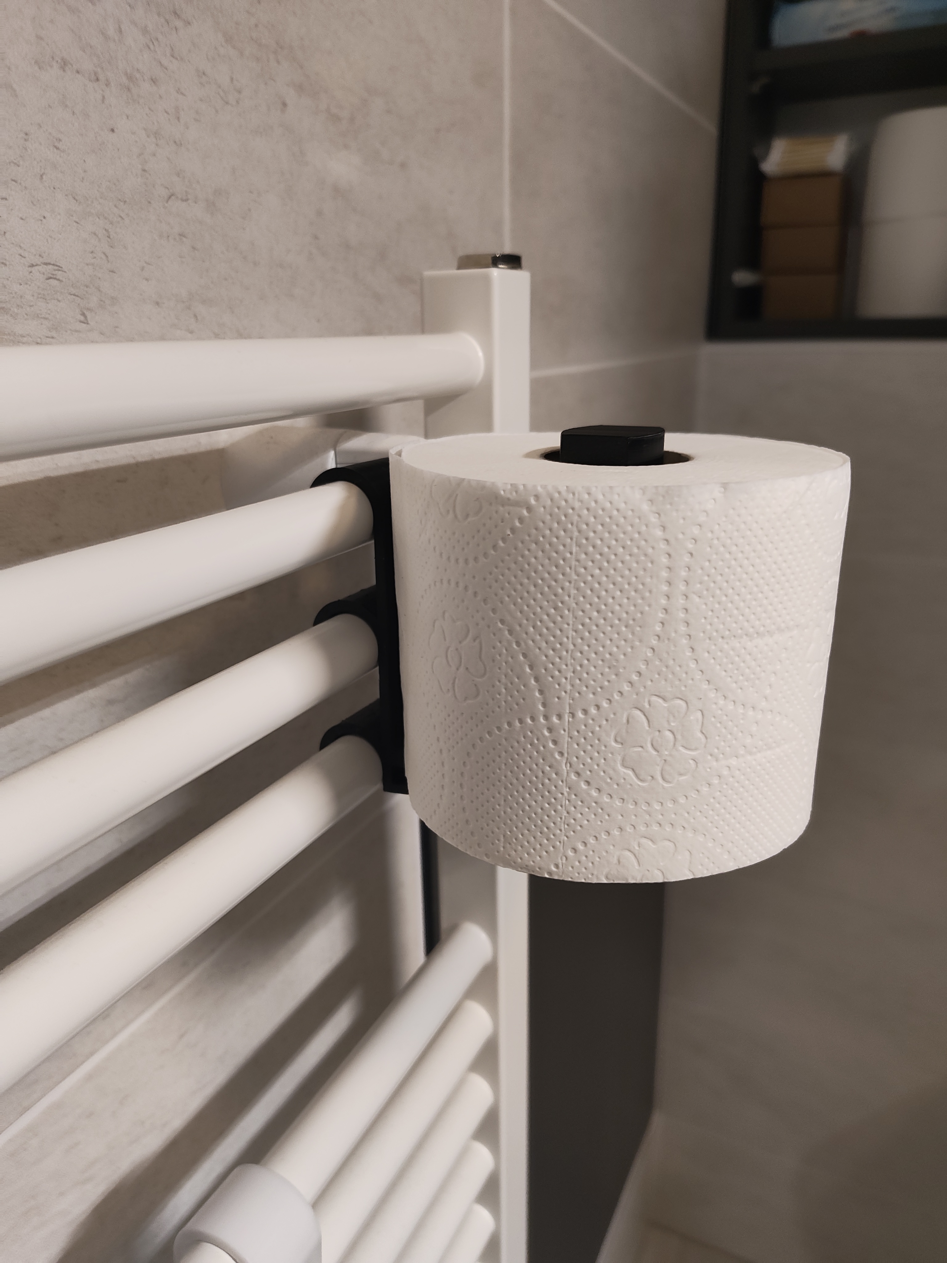 Toilet paper holder for ladder radiator