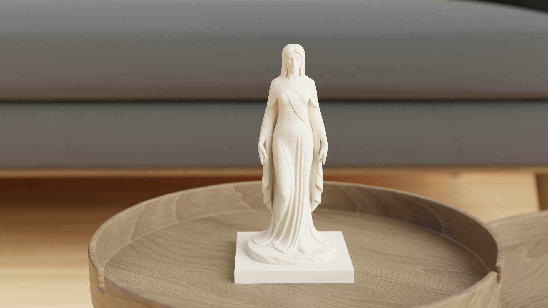 Elegant Nymph Statue - High Detail Flowing Figure