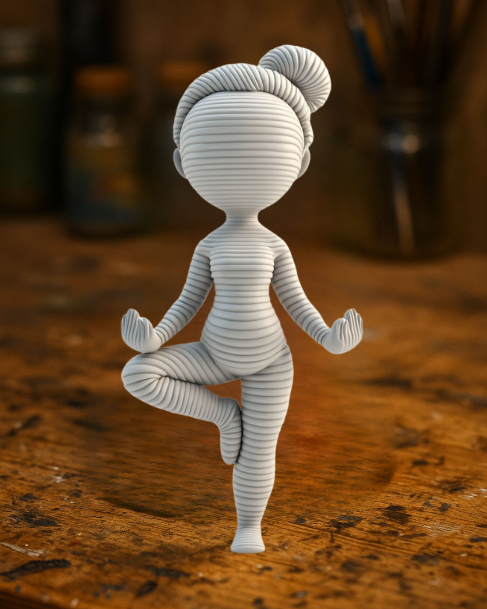 Minimalist Yoga Figure Sculpture