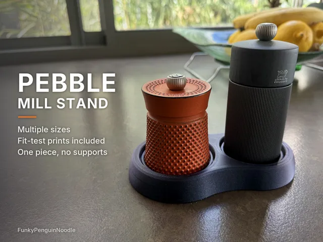 Pebble Salt & Pepper Mill Stand