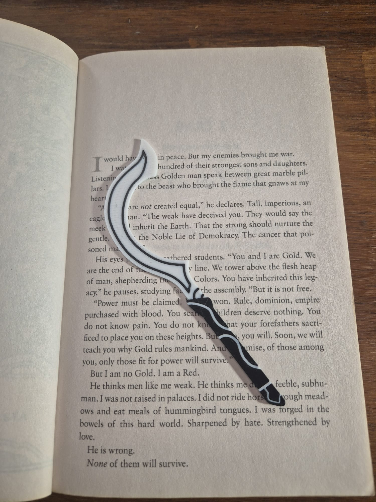 Red Rising slingblade bookmark