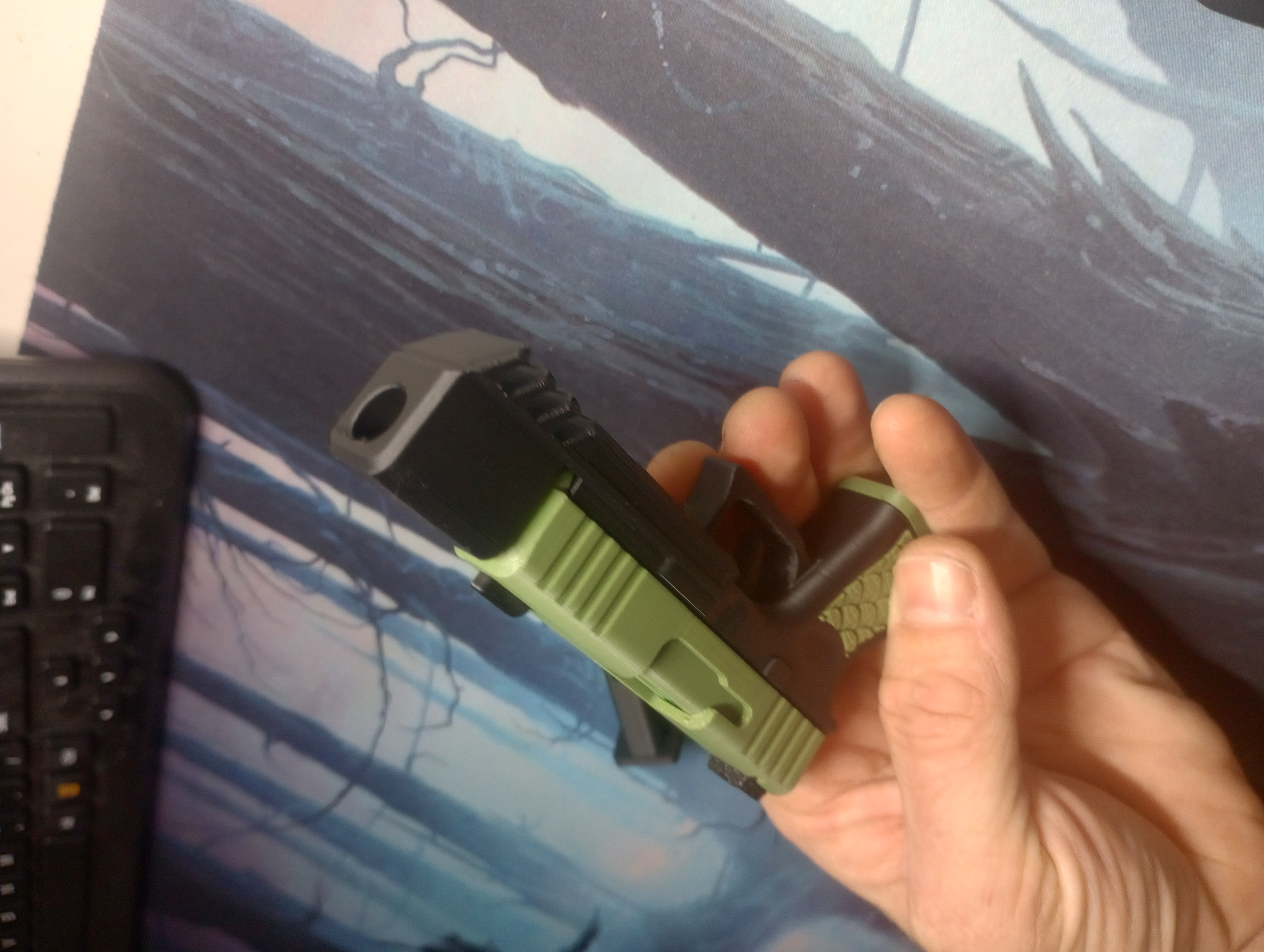 USP Match attachment mod for Glock fidget toy gun