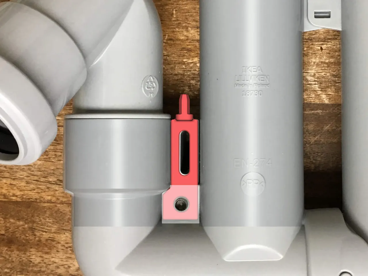 IKEA LILLVIKEN Siphon Wandbefestigung / Wall Mount Bracket by Q