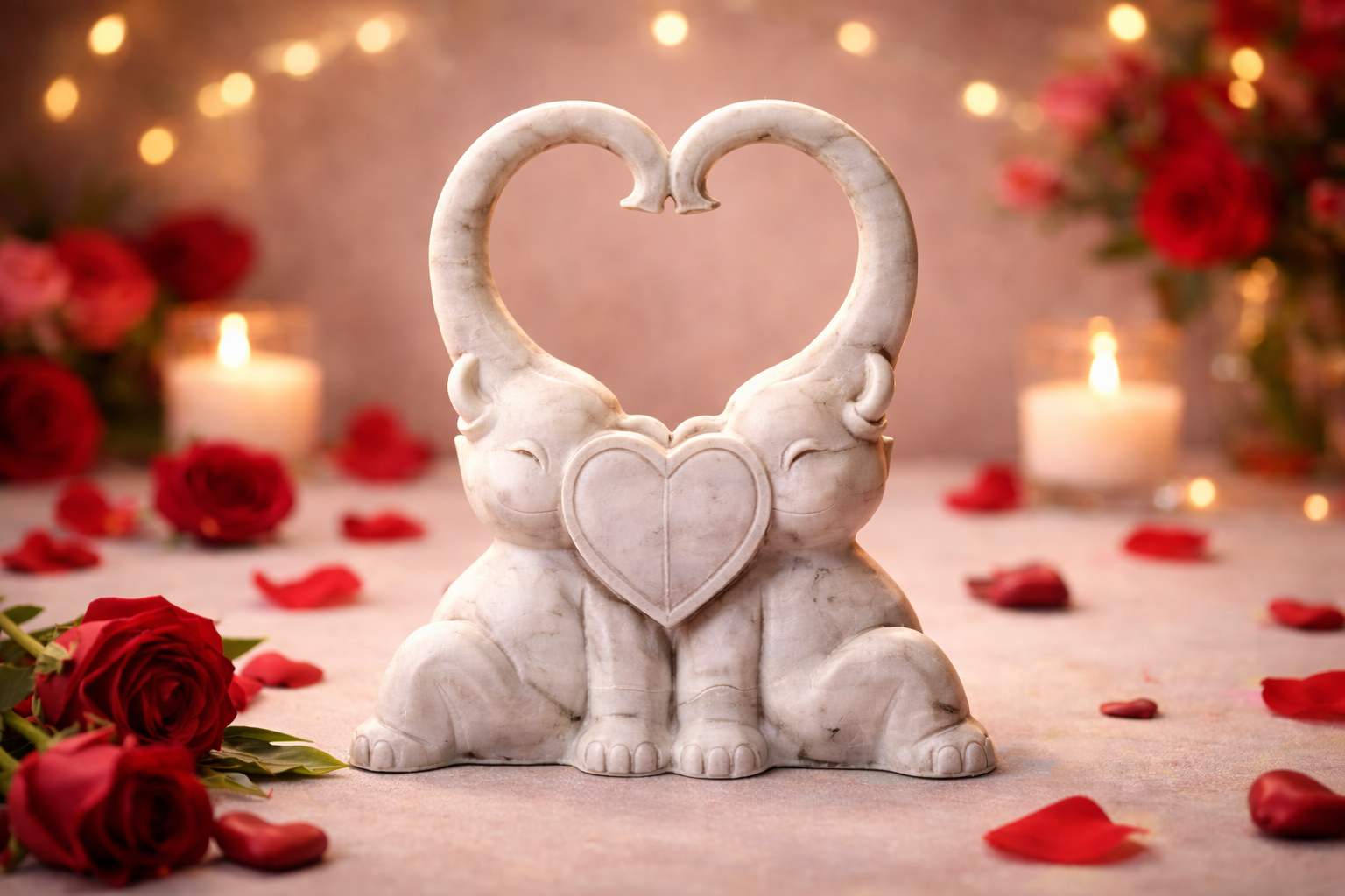 Elephants Forming Heart Shape - Valentine's Day Decor