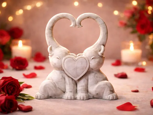 Elephants Forming Heart Shape - Valentine's Day Decor