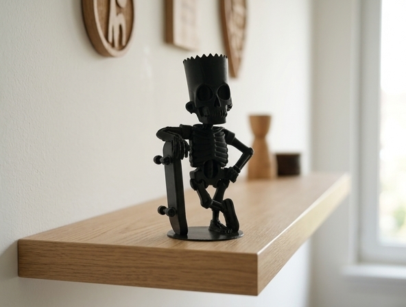 Bart Simpson Skeleton Skater Figurine 3D model
