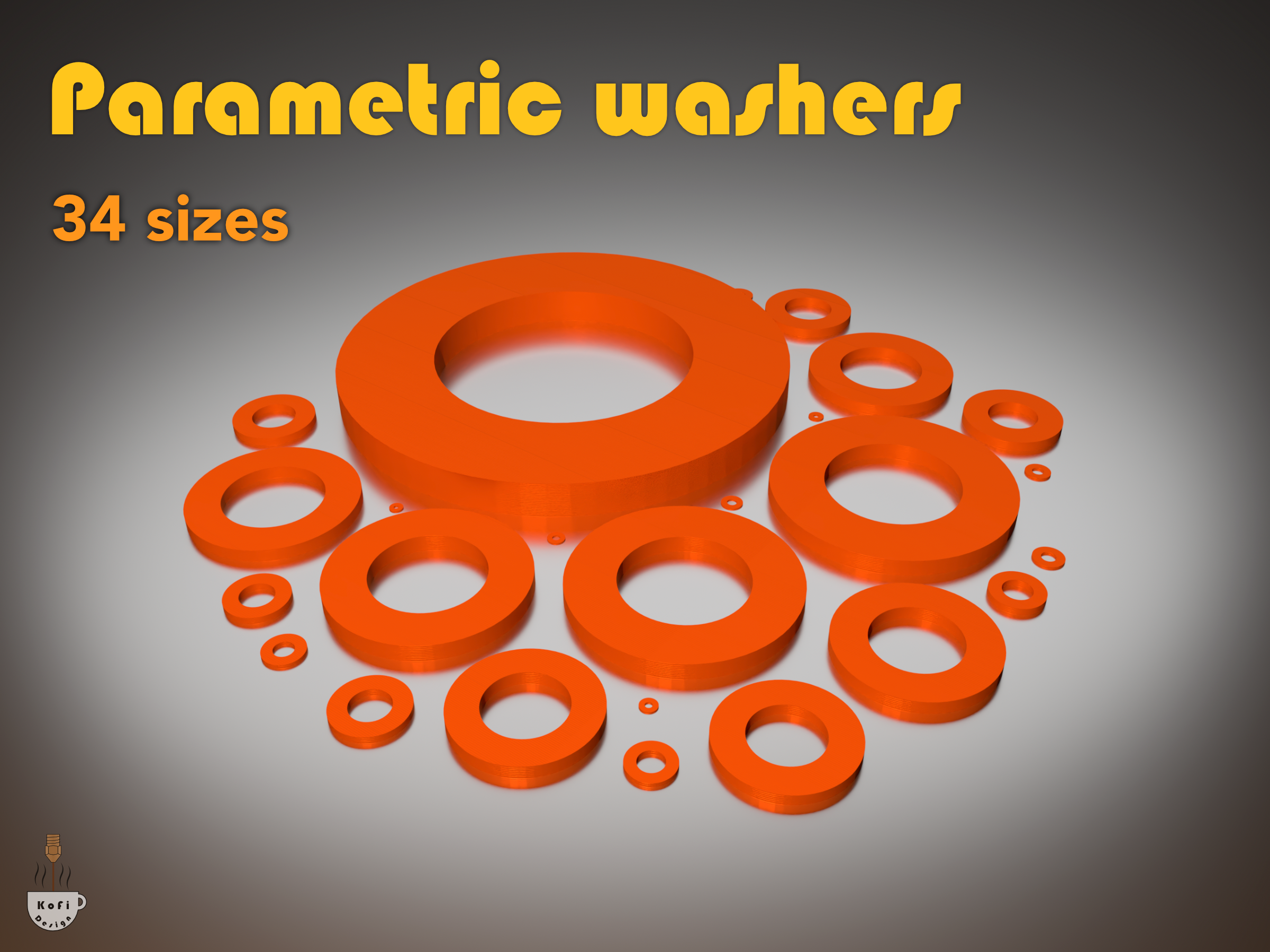 Parametric DIN 125 form A washer collection