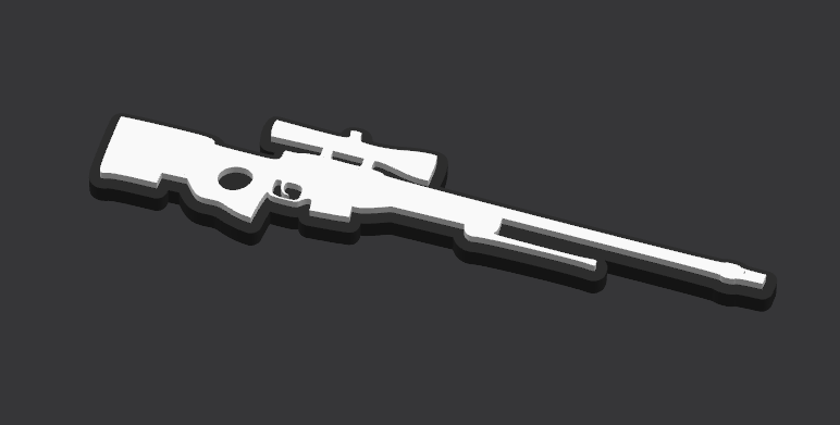 Sniper Rifle Keychain inspired by AWP 3D model
