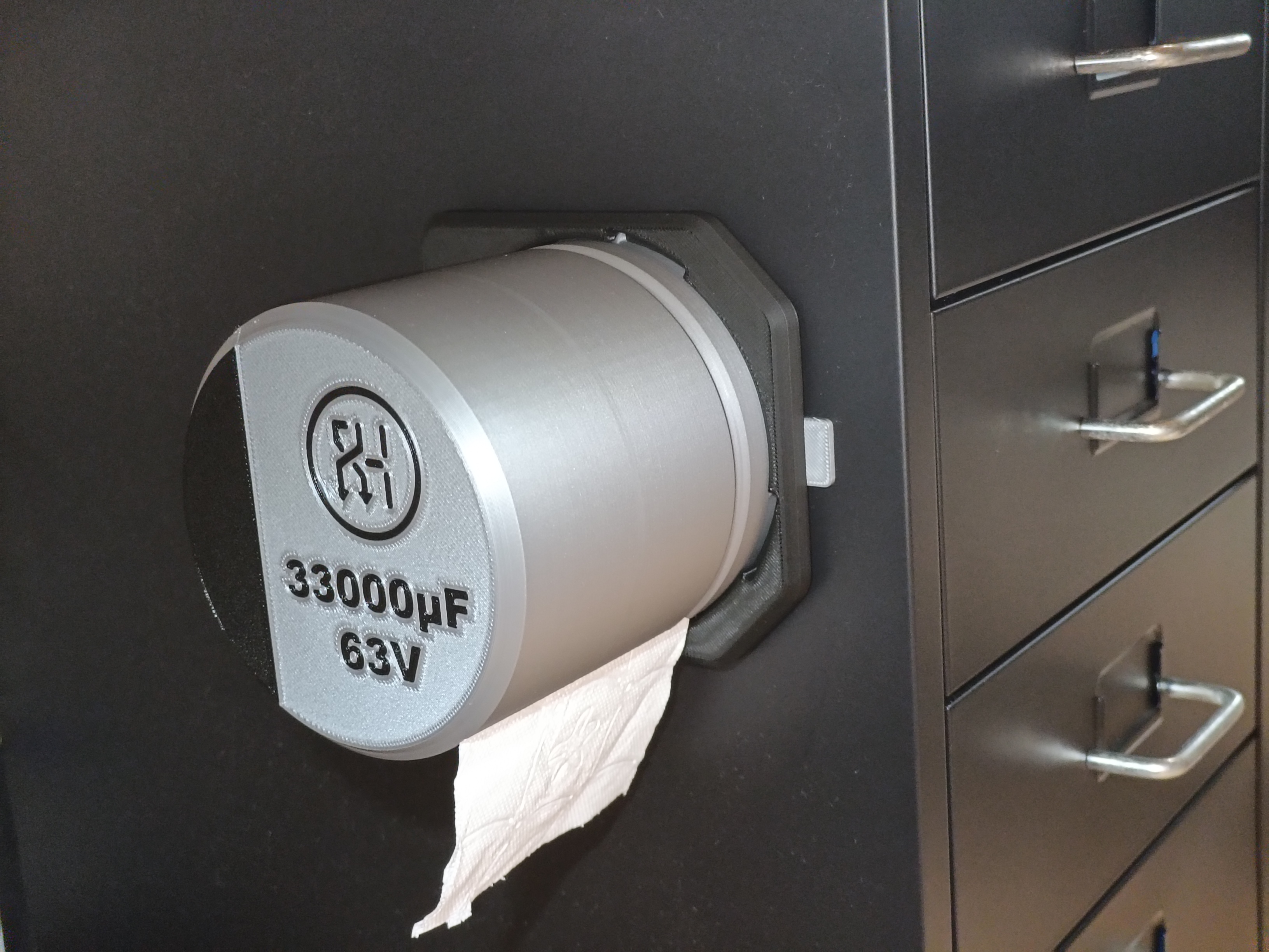 SMD Capacitor Toilet Paper Dispenser for Electronics Bench with optional Magnet — miniatura 2