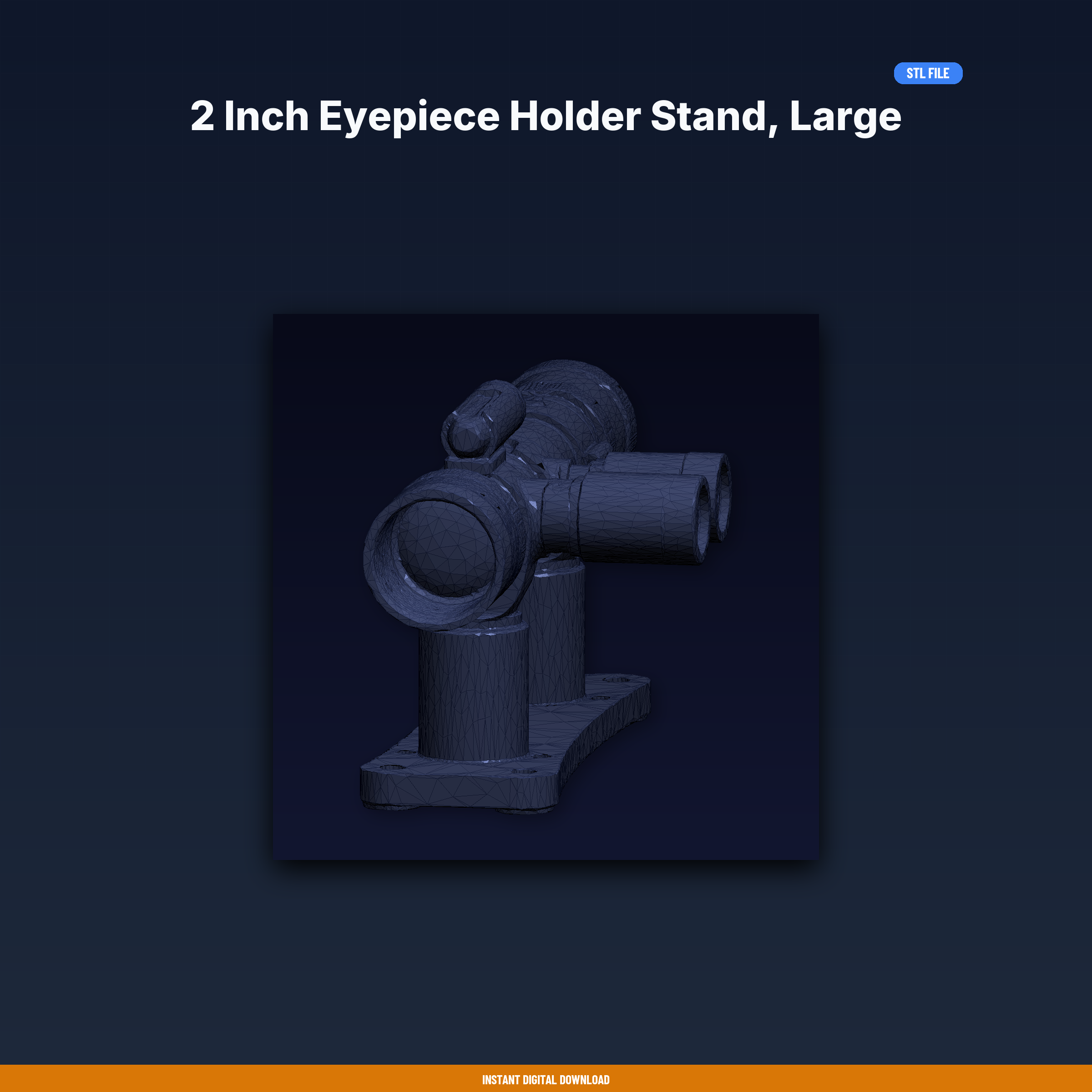 2 Inch Eyepiece Holder Stand, Large Format Telescope, Holds 3 - 3D Printable STL File