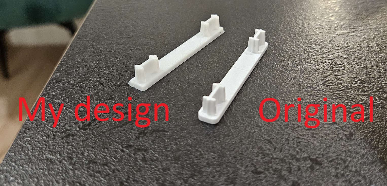 Curtain profile rail end cap
