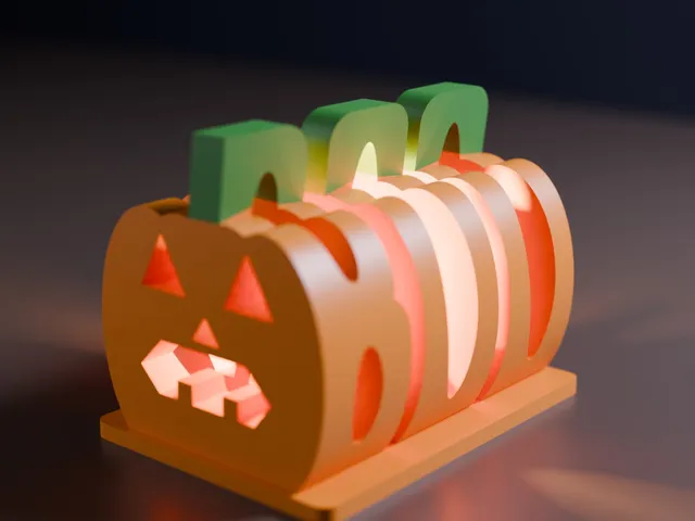 BOO Pumpkin Lantern: Jack-o'-Lantern from the Front, BOO from the Side