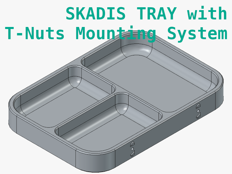 Skadis Key & Coin Tray with T-Nuts Mounting System