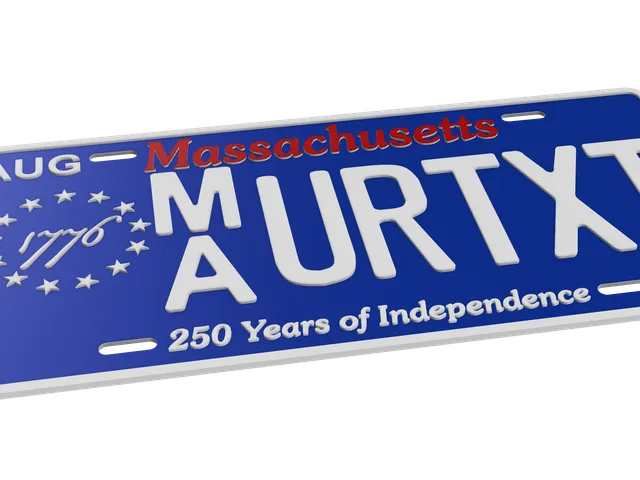 Massachusetts License Plate Parametric Text