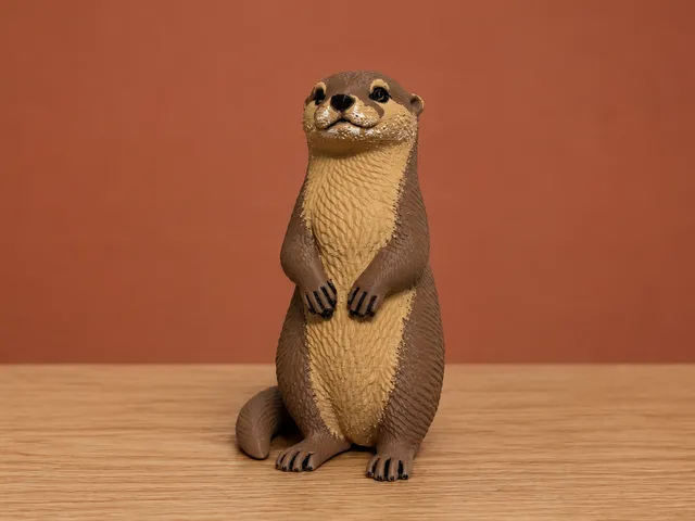 Realistic Otter Wildlife Figurine