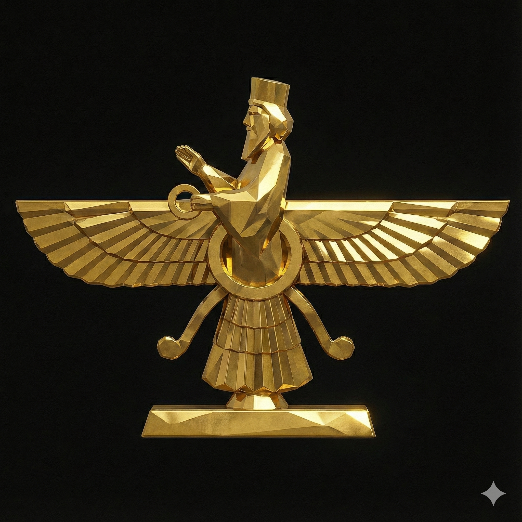 Faravahar - Ancient Persian Symbol (Low Poly Sculpture)