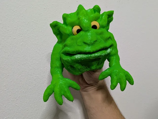 Boglin handpuppet with moving eyes