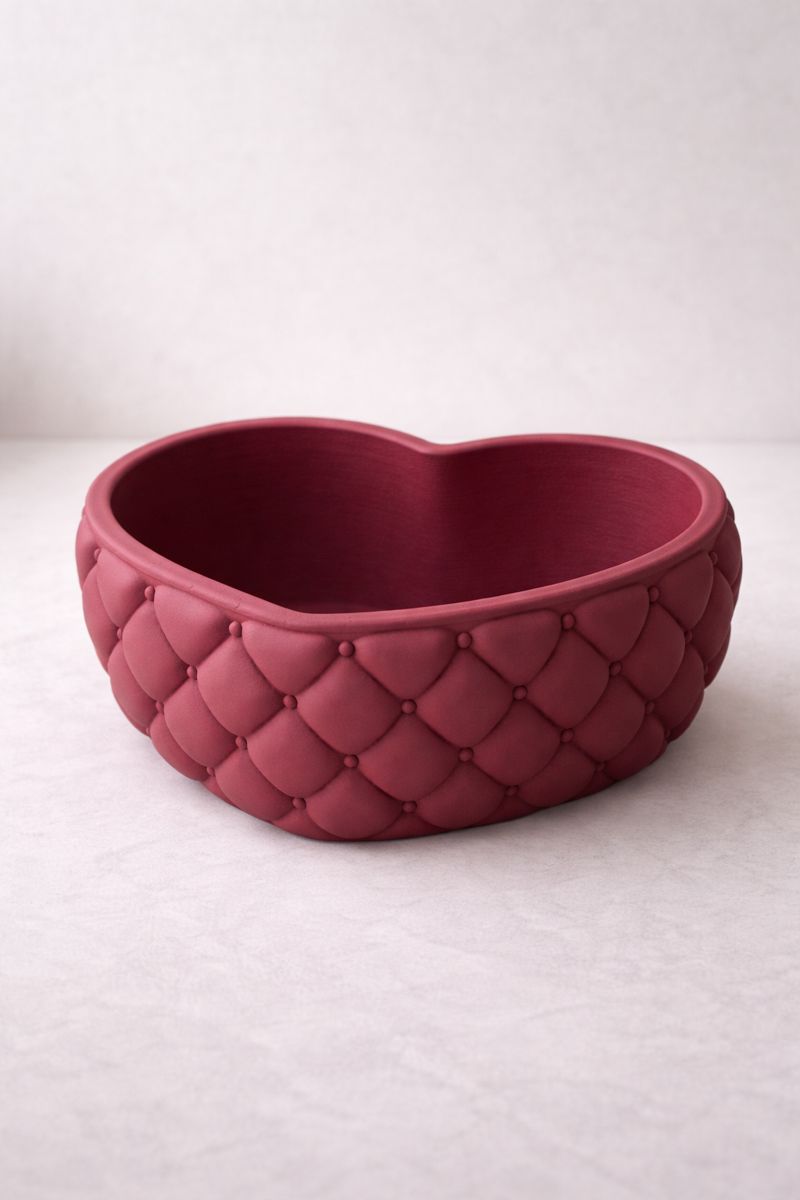 Heart-Shaped Quilted Fruit Bowl