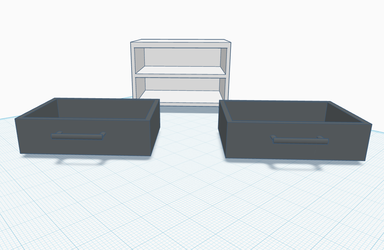 drawers and shelf