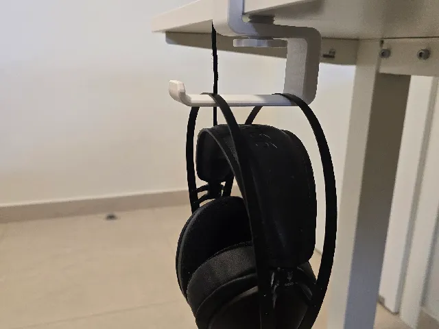 Headphones Hanger - Under Desk Mount with Screw Clamp (20mm desk)