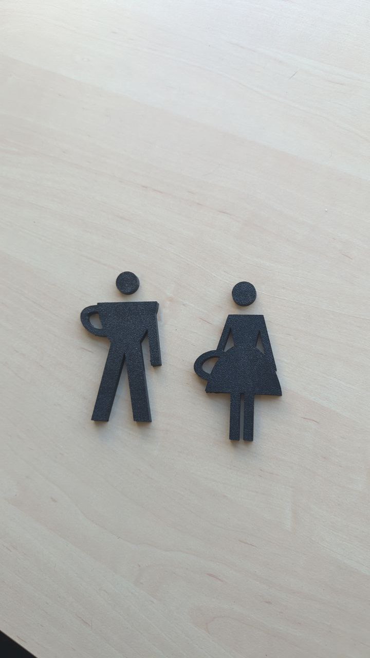 Male and Female Coffee Toilet WC Signs for Cafe