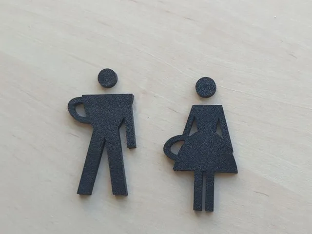 Male and Female Coffee Toilet WC Signs for Cafe