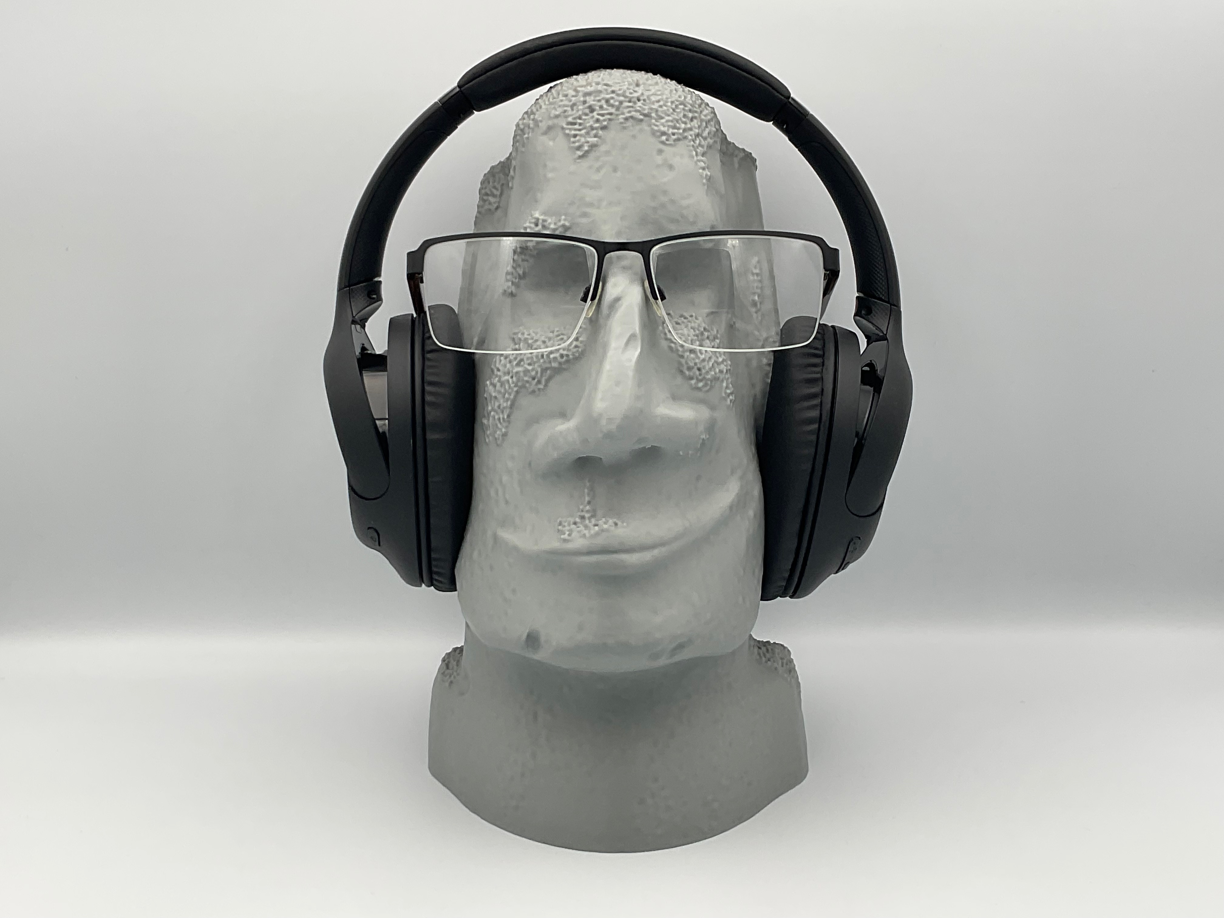 Moai Headphone & Glasses Stand || Easter Island Head || Novelty Headphone Stand || Tech Display