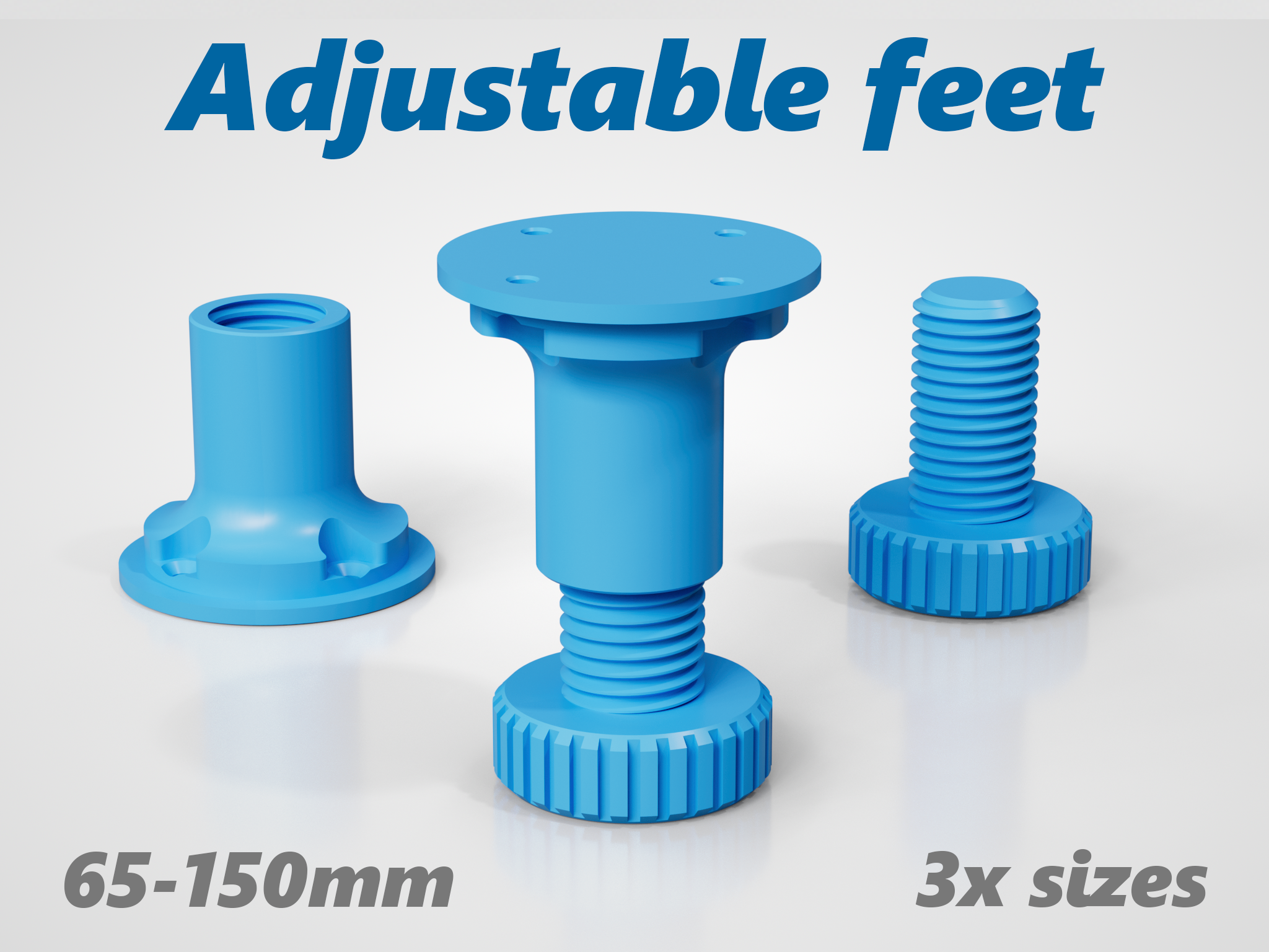 Adjustable feet 3D model thumbnail