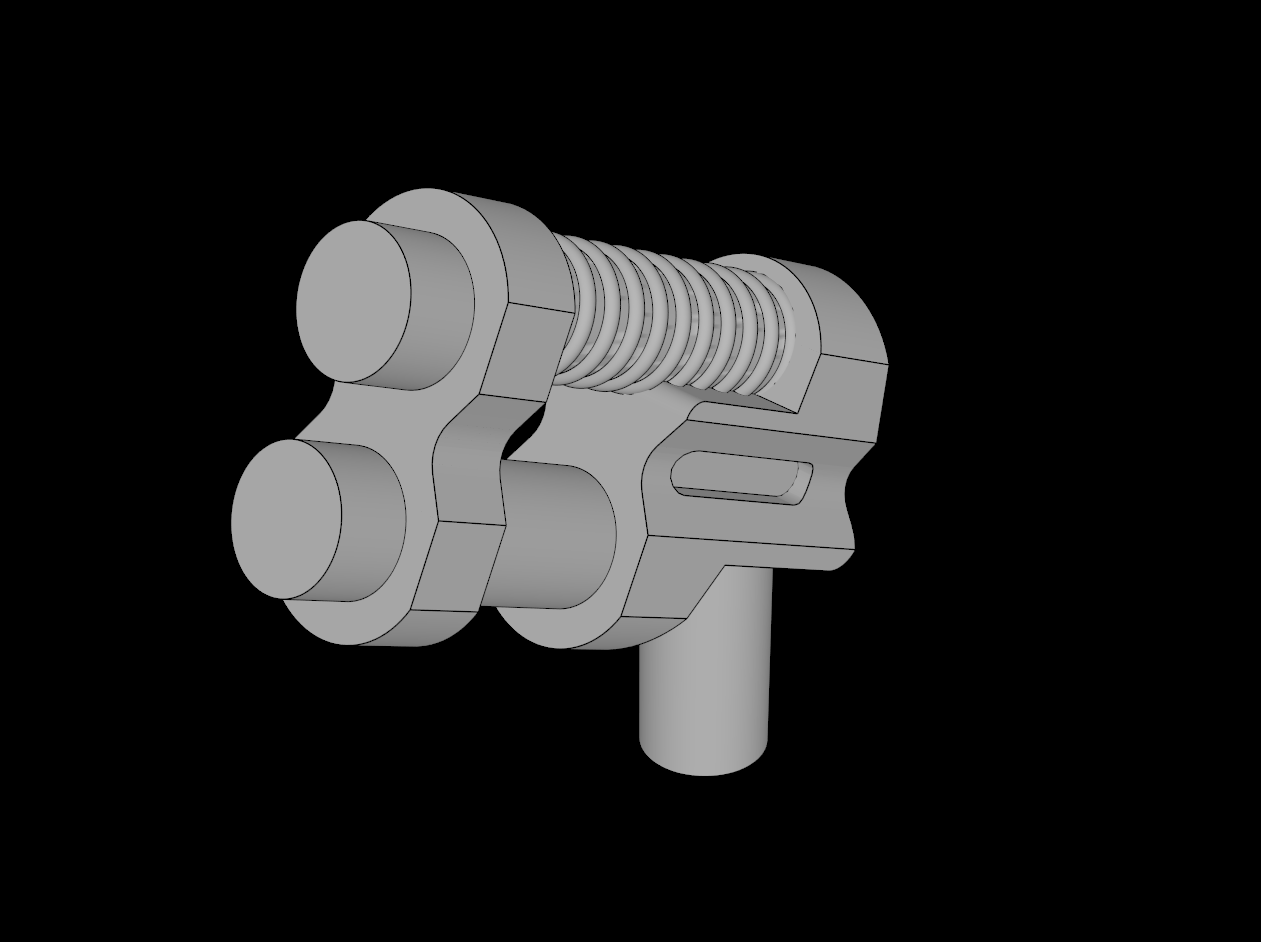 Lego Compatible (95199.dat) Minifig Gun Pistol Two Barrel