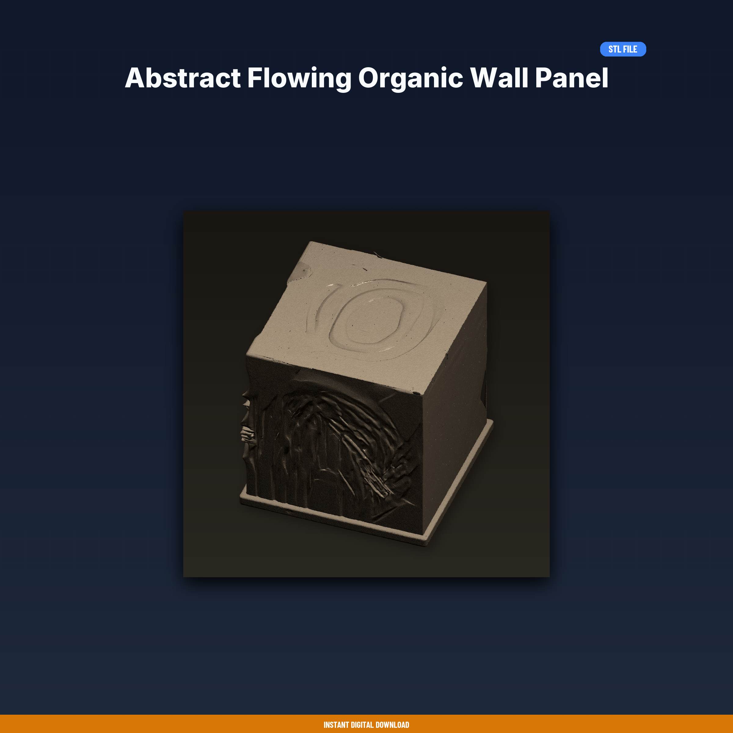 Abstract Flowing Organic Wall Panel - 3D Printable STL File