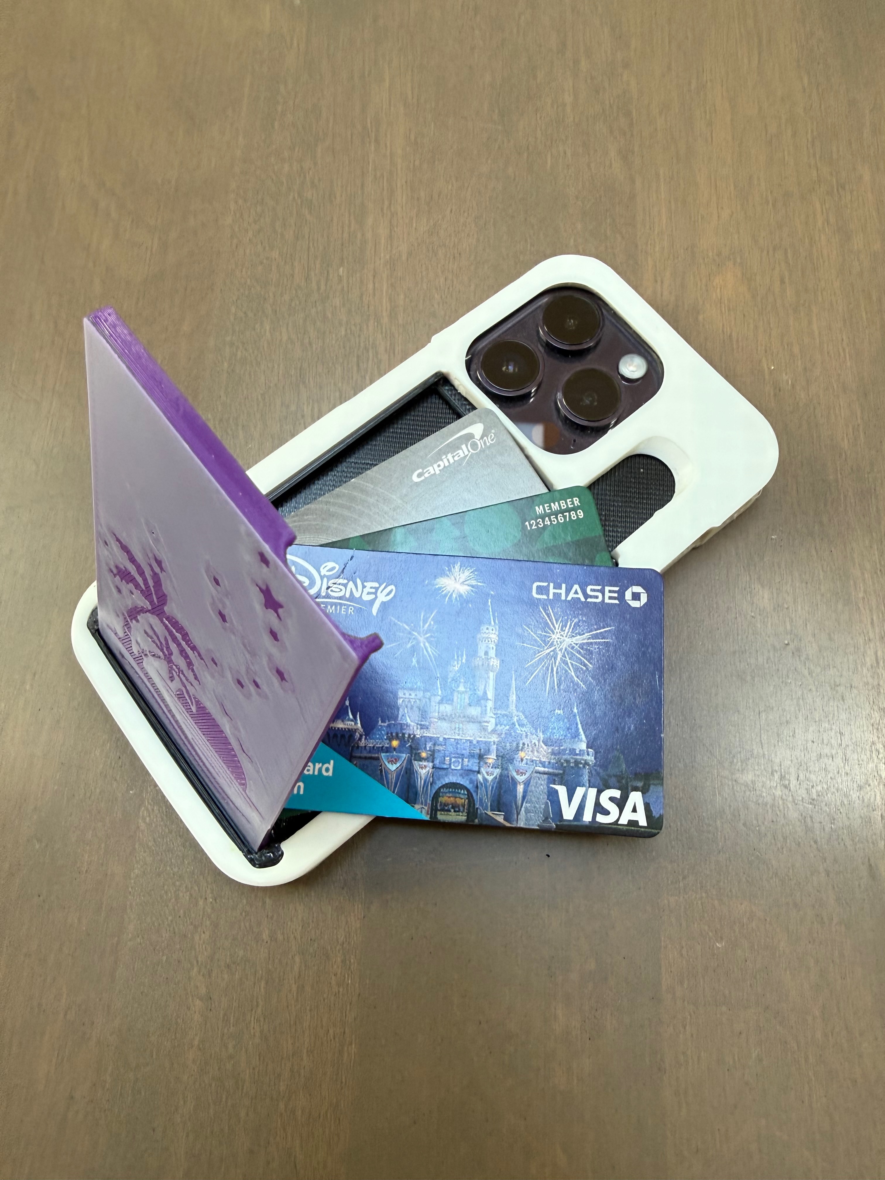 iPhone 14 pro case with 3 card wallet compartment 3D model